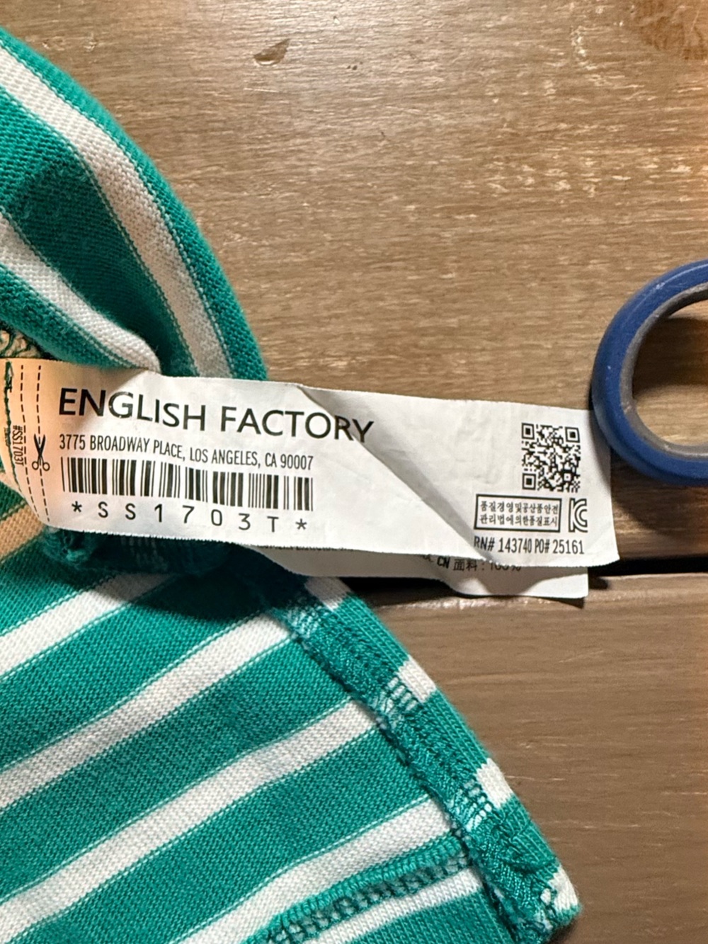 English Factory Green White Striped Tee Preppy Coastal Casual Short Sleeve Top - Picture 8 of 11